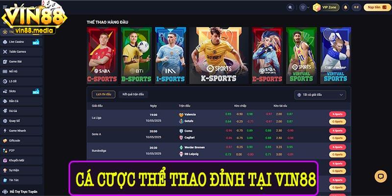 Thể Thao Vin88 – cá cược thể thao đỉnh cao